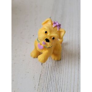 Golden terrier heart bow pet dog doll accessory toy figure